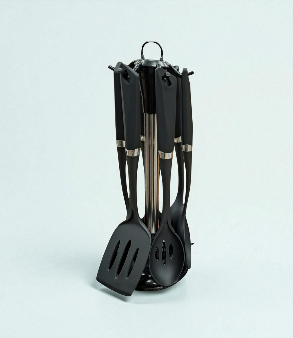 Set d’ustensiles avec support  - 7 pièces