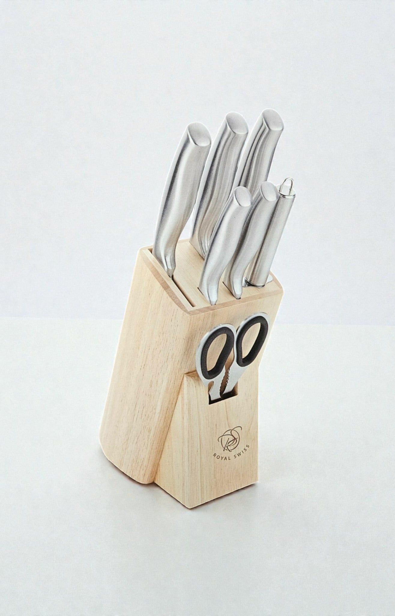 Bloc de couteaux avec support en bois - 8 pièces