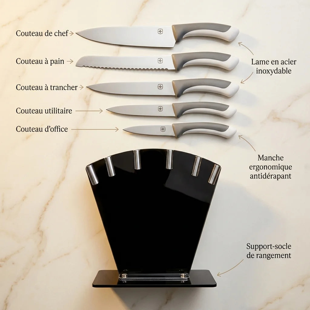 Socle couteaux éventail – 5 pièces