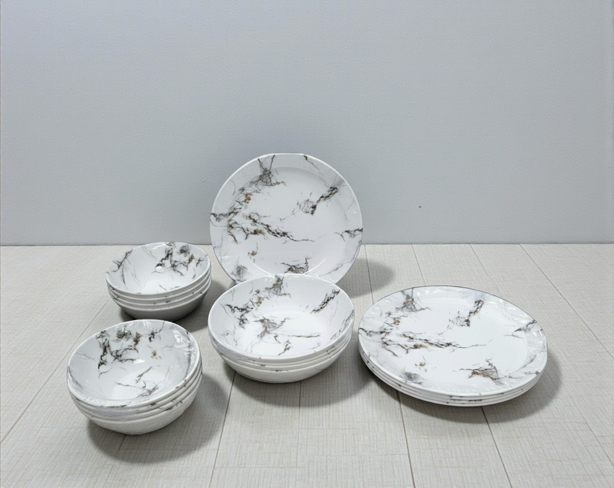 Service en mélanine effet marbre