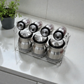 Set de 3 pots à épices avec support métallique