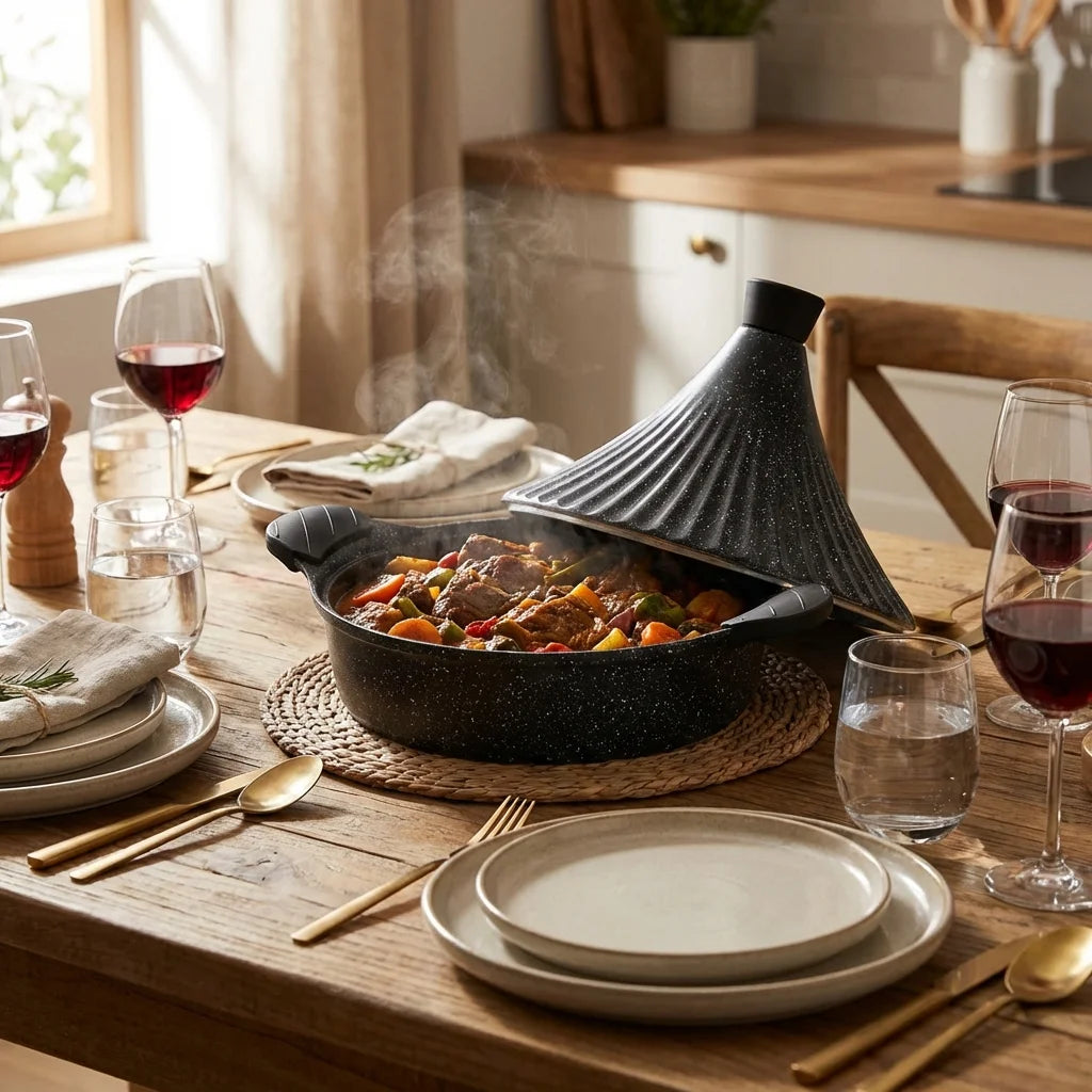 Tajine 28 cm en Aluminium – Revêtement Antiadhésif