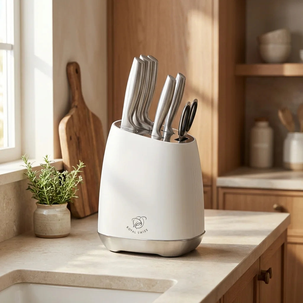 Set de couteaux avec bloc - Blanc