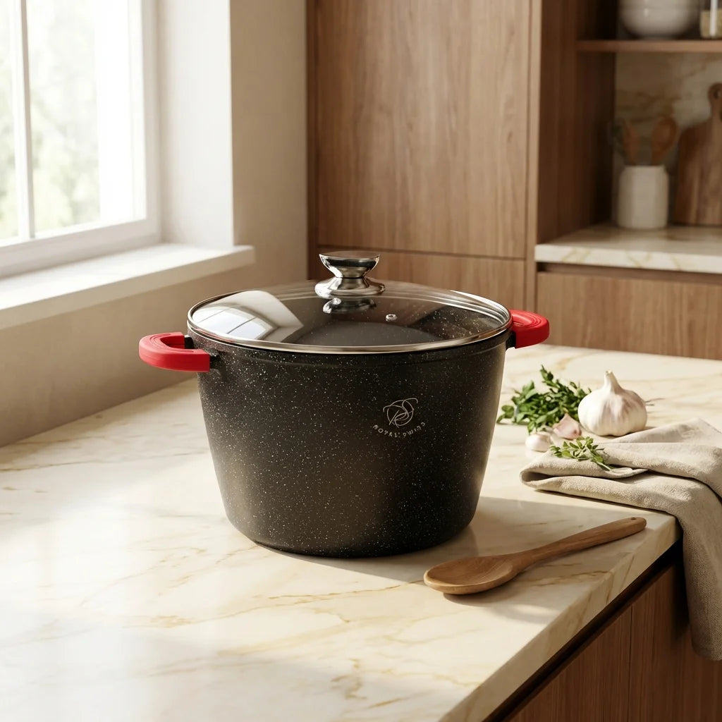 Faitout 32cm avec couvercle en verre