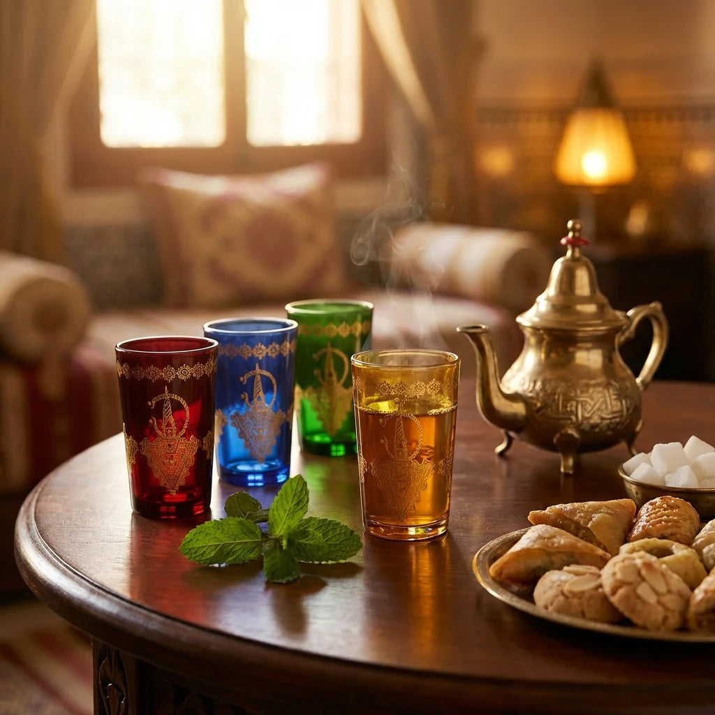 Verres à thé oriental à motifs – Lot de 6