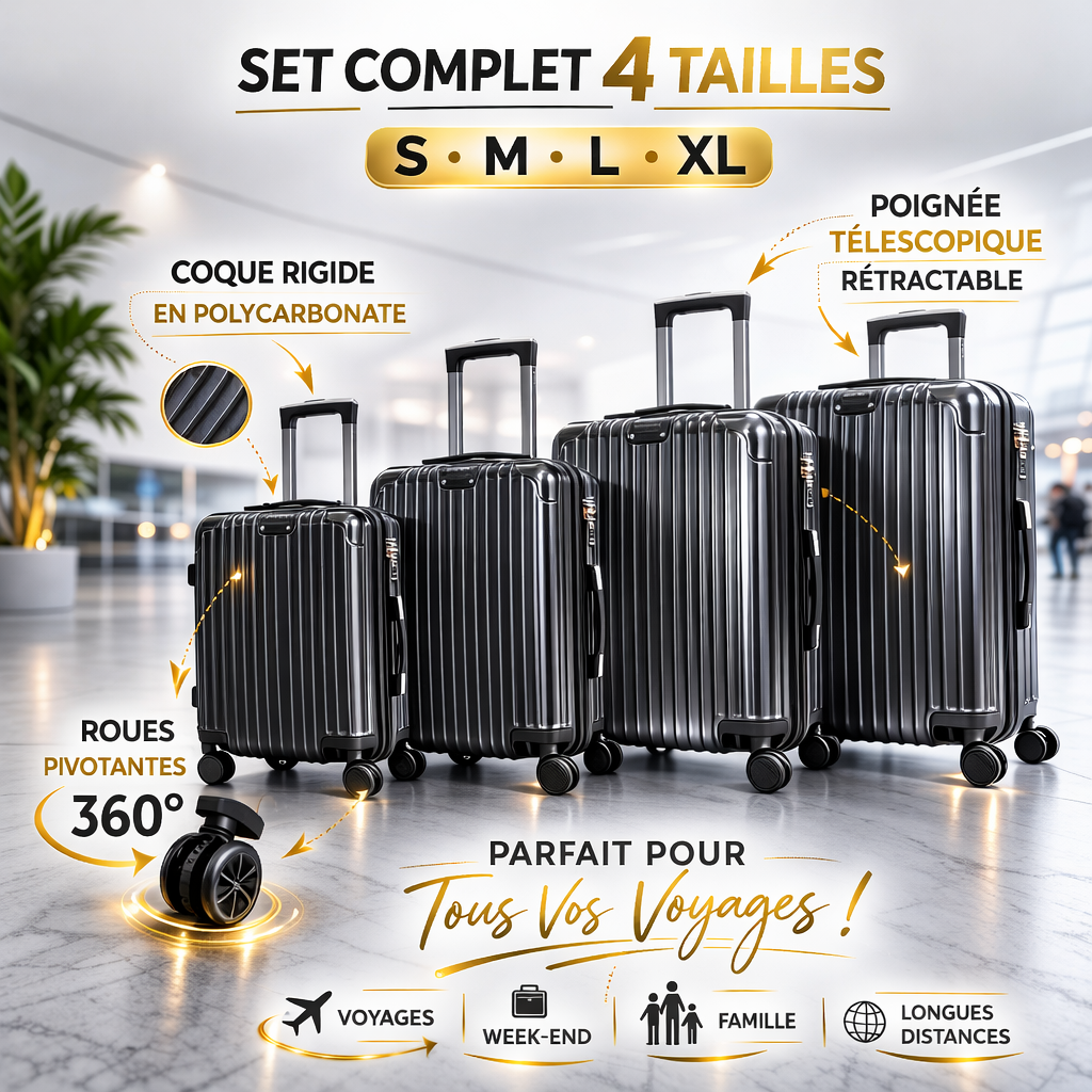 Set de 4 valises – cabine à XL