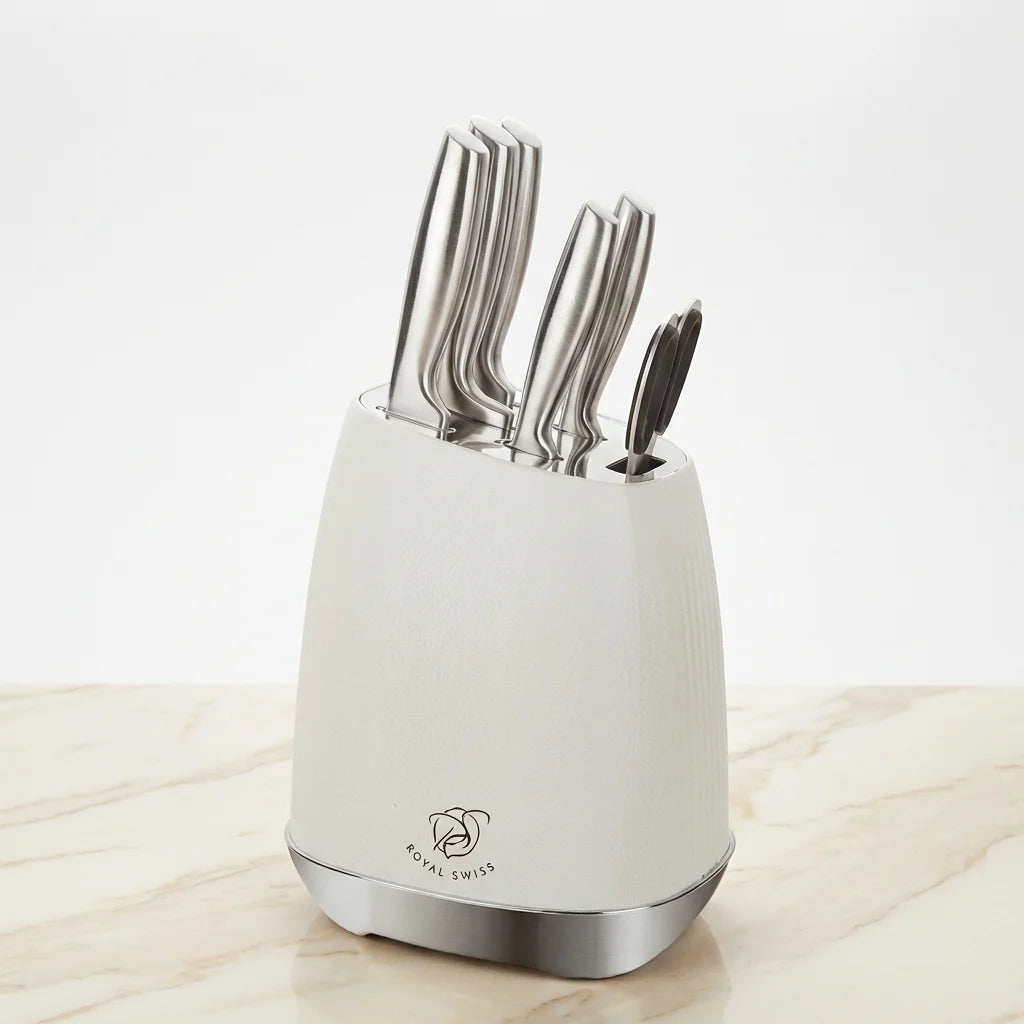 Set de couteaux avec bloc - Blanc