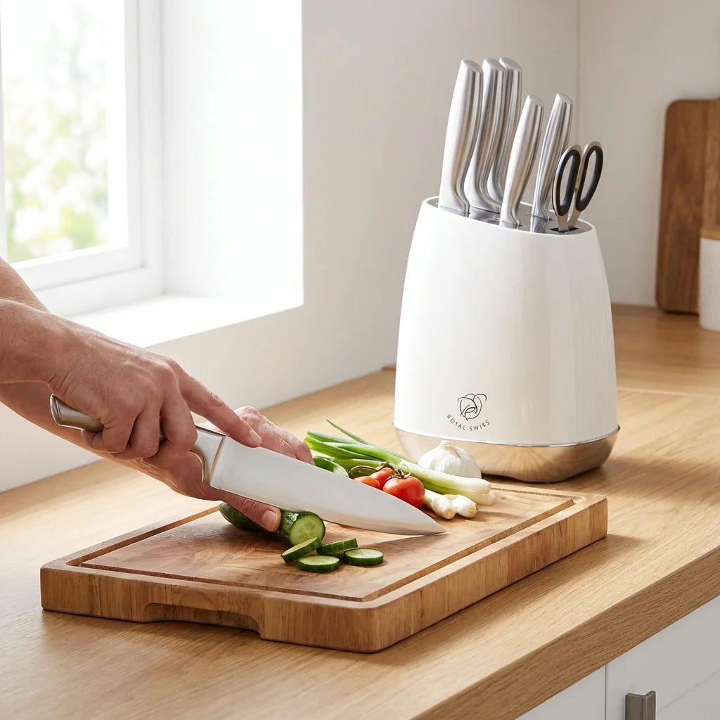 Set de couteaux avec bloc - Blanc