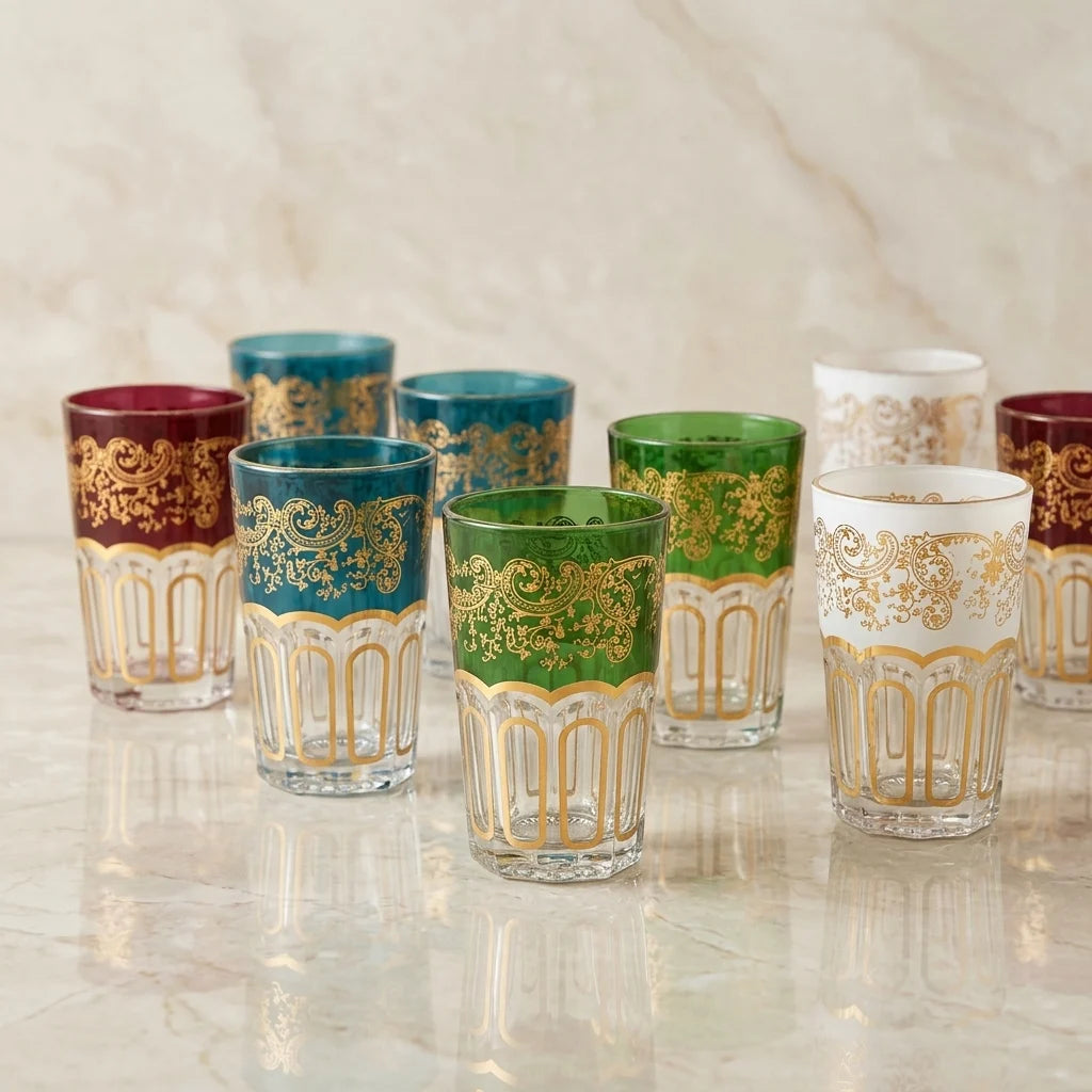 12 orientalische Teegläser
