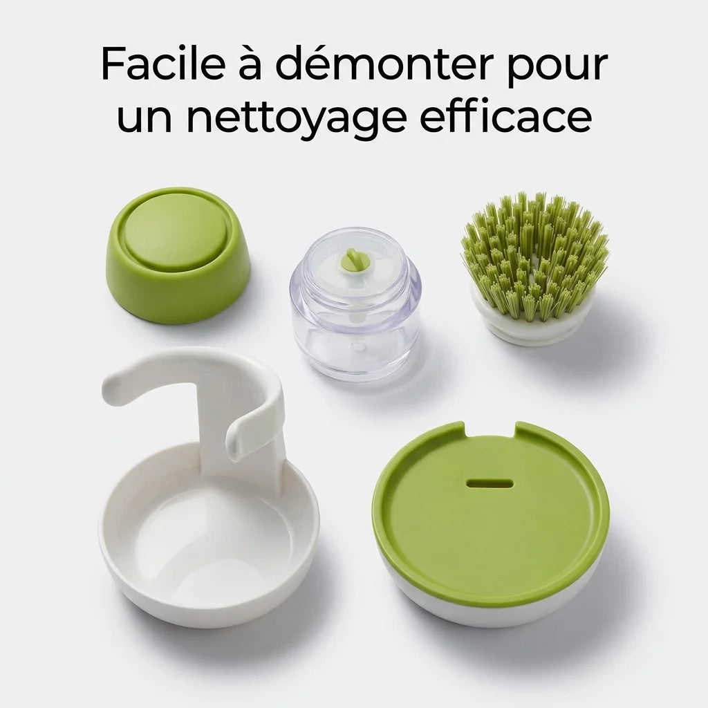 Brosse Vaisselle avec Distributeur de Savon Intégré – Anti Gaspillage, Évier Propre, Nettoyage Cuisine Rapide