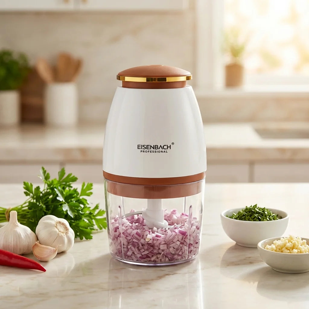 Mini Hachoir Électrique 300W – Mixeur Compact Cuisine, Lames Inox, Bol Transparent, Coupe Rapide Légumes & Viande