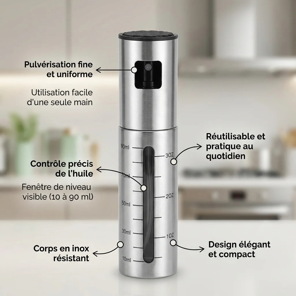 Spray à Huile 90ml en Acier Inoxydable
