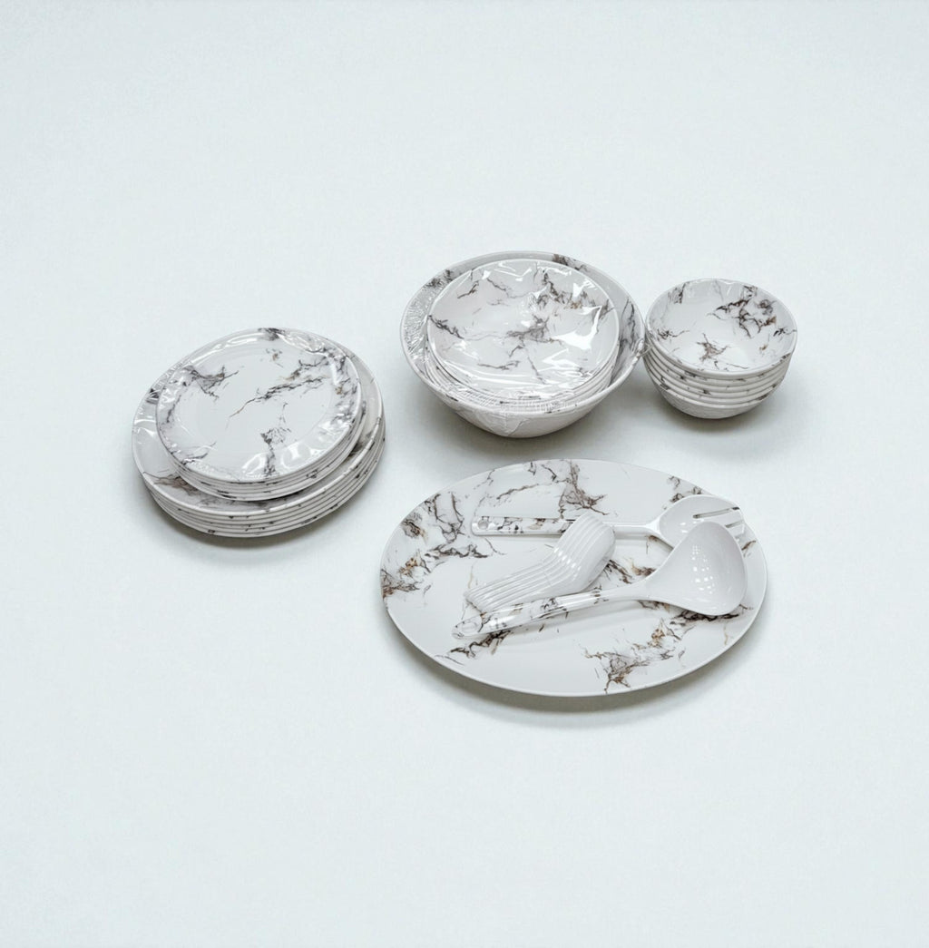Service en mélanine effet marbre