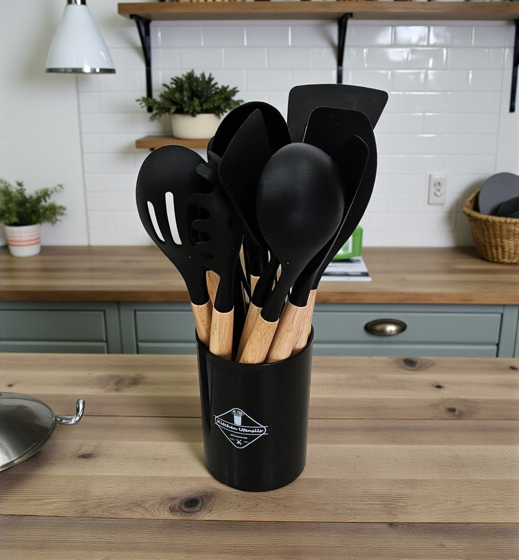 Set d’ustensiles de cuisine en silicone – 12 pièces
