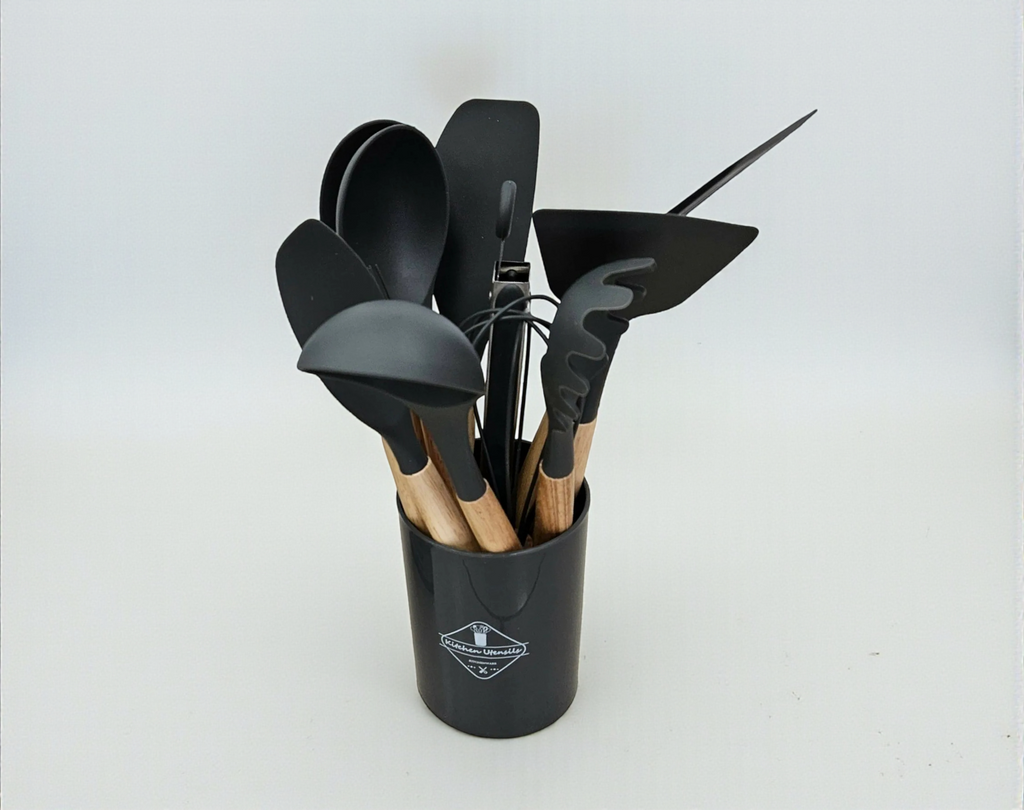 Set d’ustensiles de cuisine en silicone – 12 pièces