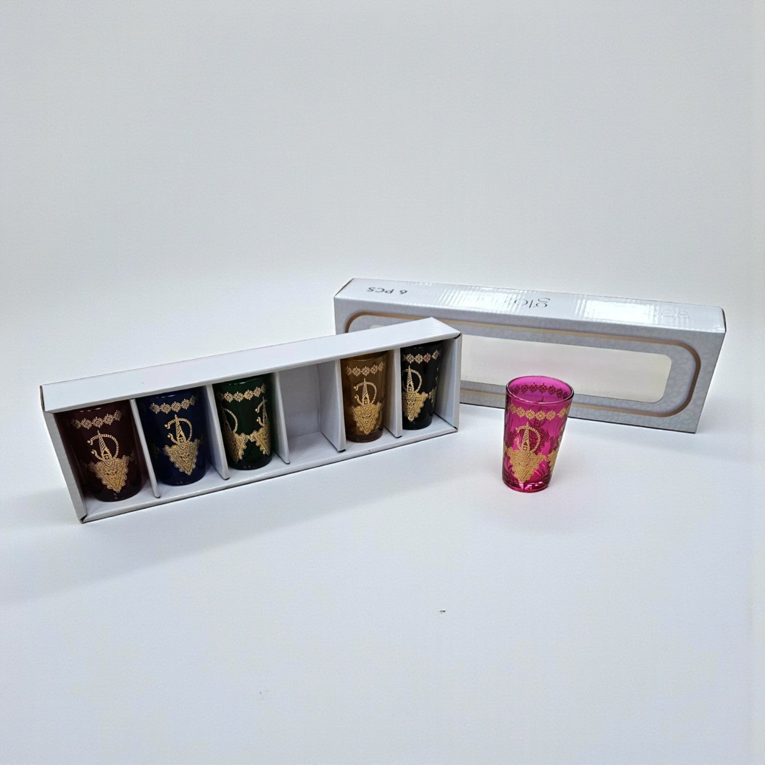 Verres à thé oriental à motifs – Lot de 6