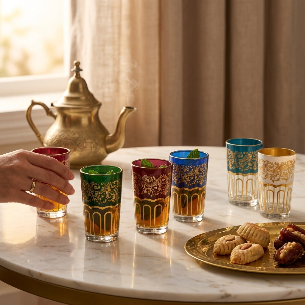 12 orientalische Teegläser