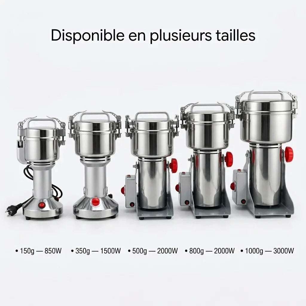 Broyeur Électrique Épices Haute Puissance – Moulin Café & Graines 150g à 1000g